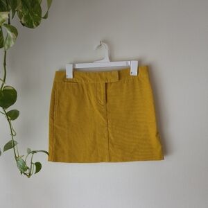 J.Crew Mustard Yellow Corduroy Mini Skirt Women's Size 4